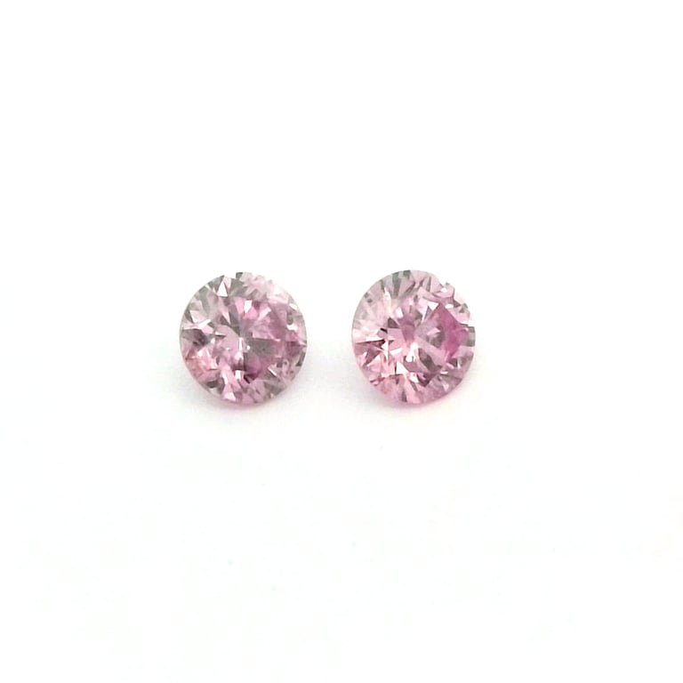 2 = 0.16ct Intense Pink 5P P1 Round Pair Pink Diamonds