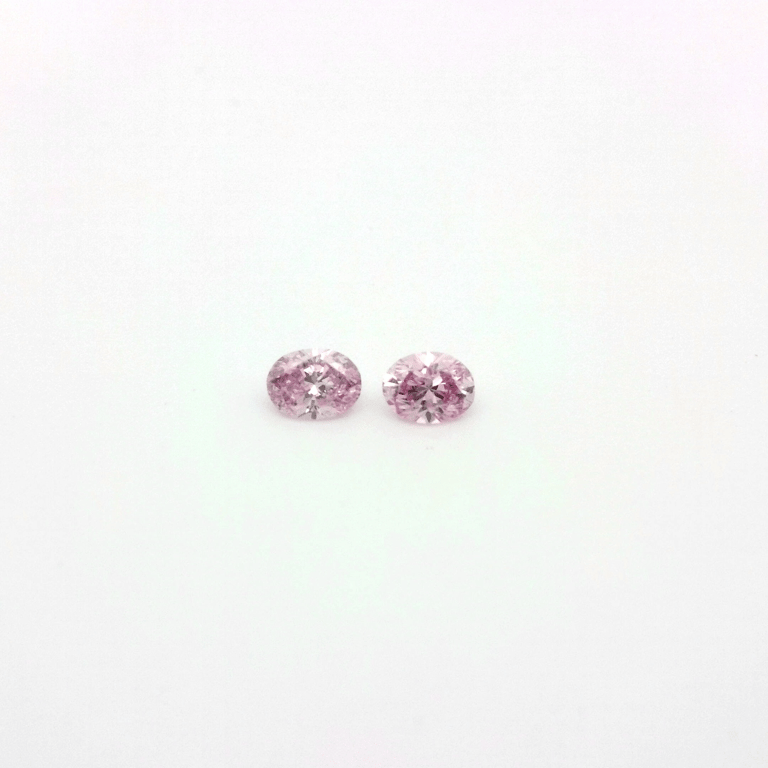 2=0.16ct 6P SI Oval Pink Diamond Pair