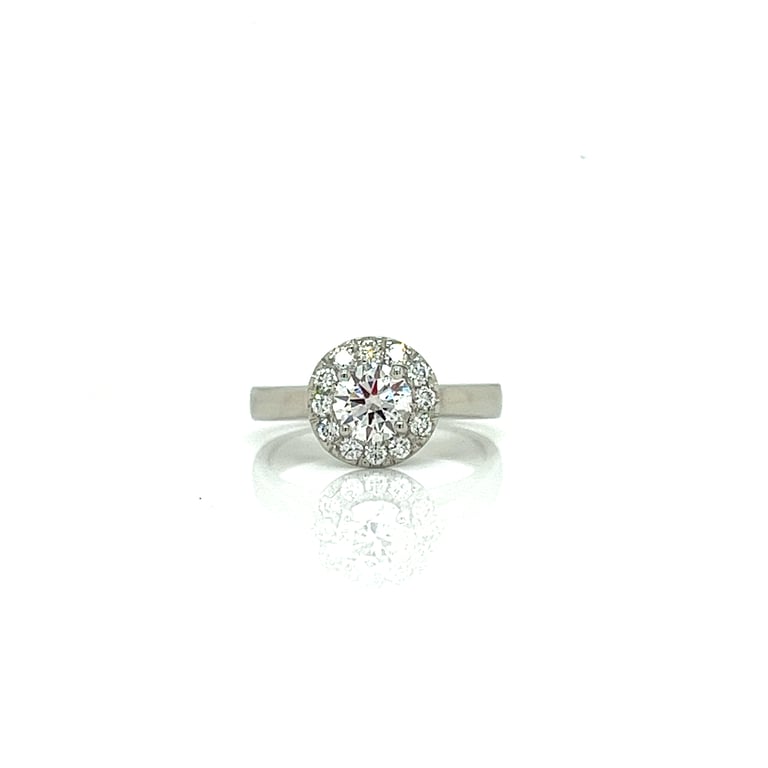 0.62ct G SI1 Round Halo Engagement Ring