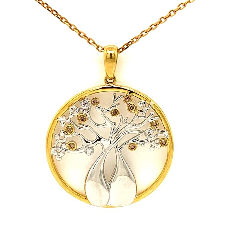 18ct Gold Diamond Set Boab Tree Pendant