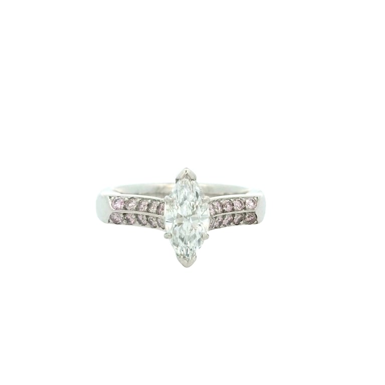 0.75ct Marquise and Pink Diamond Ring