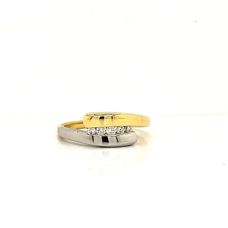 18ct Two Tone Diamond Dress Ring