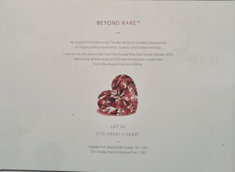0.72ct 5P VS1 Heart Argyle Tender Premium Pink Diamond