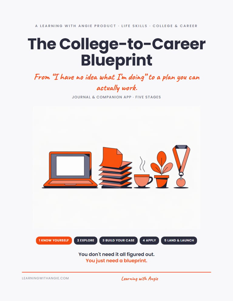 Cover of The College-to-Career Blueprint — Journal + App from Learning with Angie