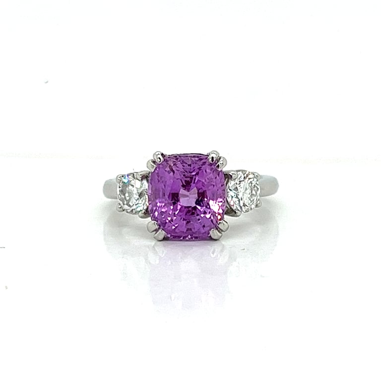 4ct Pink Sapphire and Diamond Trilogy Dress Ring