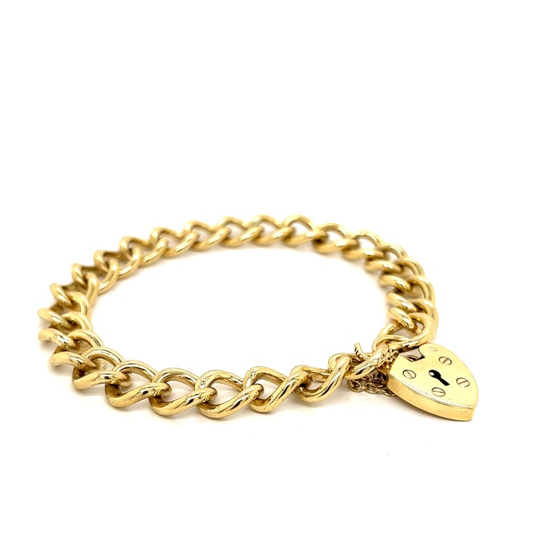 9ct Gold Chain Bracelet with Padlock