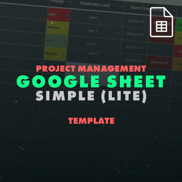 Project Management Google Sheet - Lite