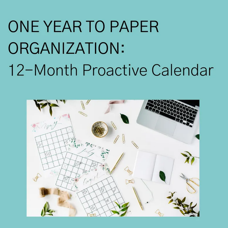 One Year to Paper Organization: 12-Month Proactive Calendar