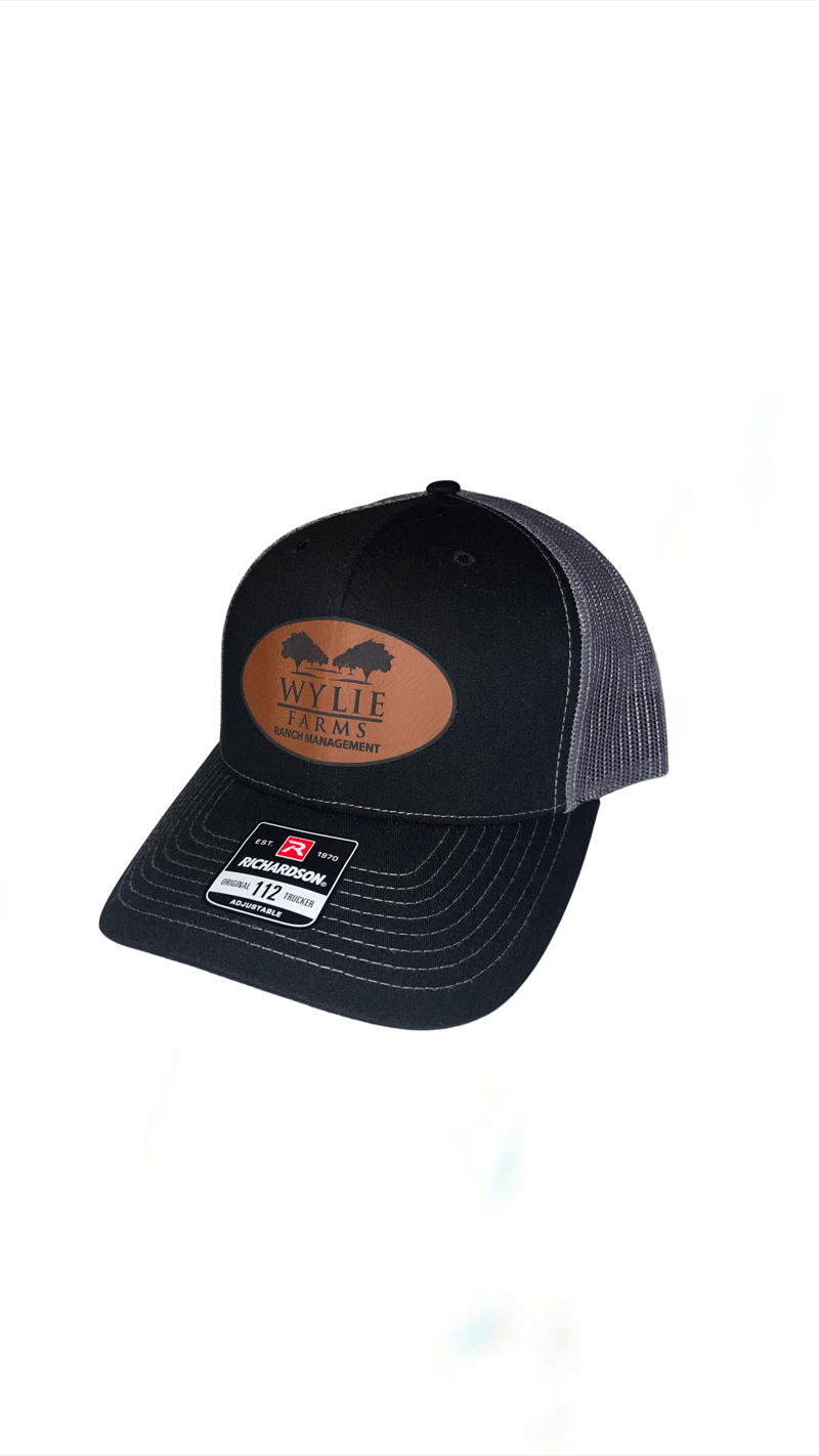 Lucchese | Leather Patch Cap :: Black + Charcoal