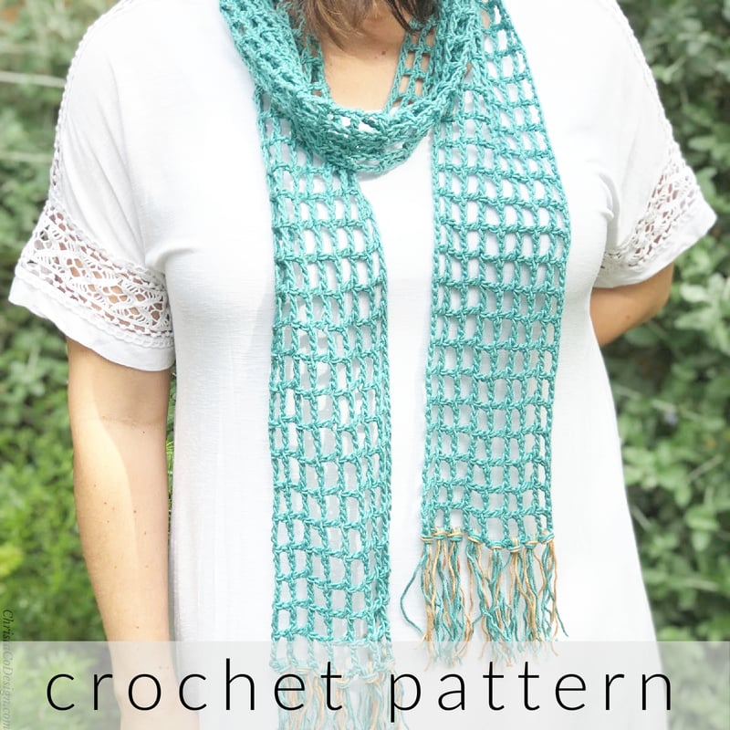 Crochet Pattern PDF Download Skinny Summer Scarf – ChristaCoDesign