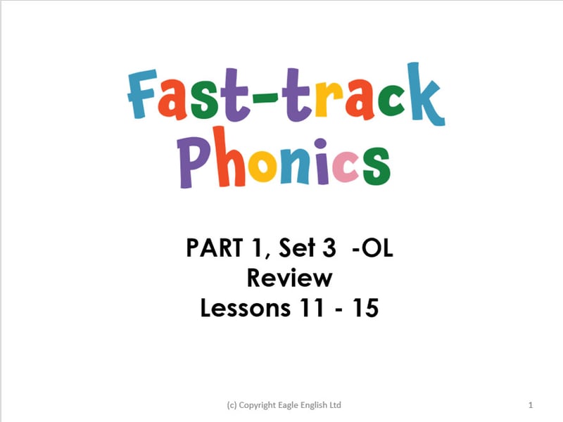 Fast-track Phonics PART 1 Set 3 (c e u r h) OL