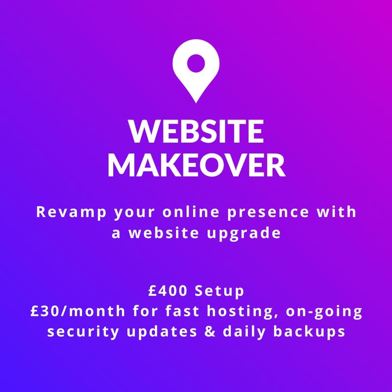 Website Makeover £400 & £30/month