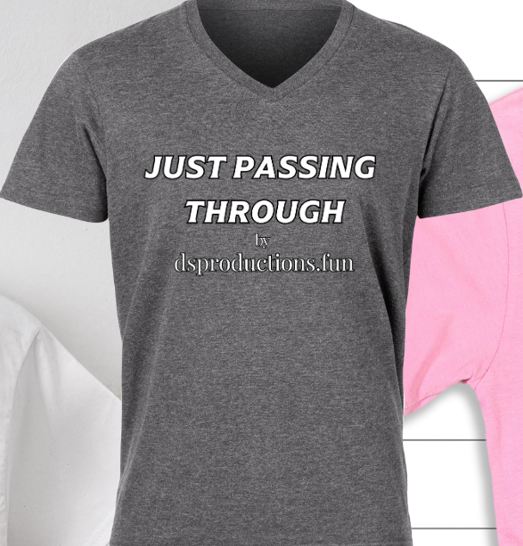 JUST PASSING THROUGH by dsproductions.fun V-neck T-shirt