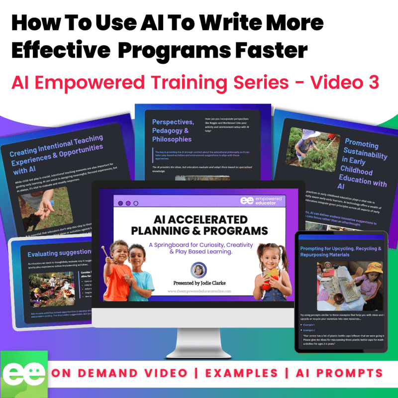 AI FOR EDS [TRAINING TOOLKIT  3] - How To Write Programs That Boost Curiosity, Creativity & Play Based Learning.