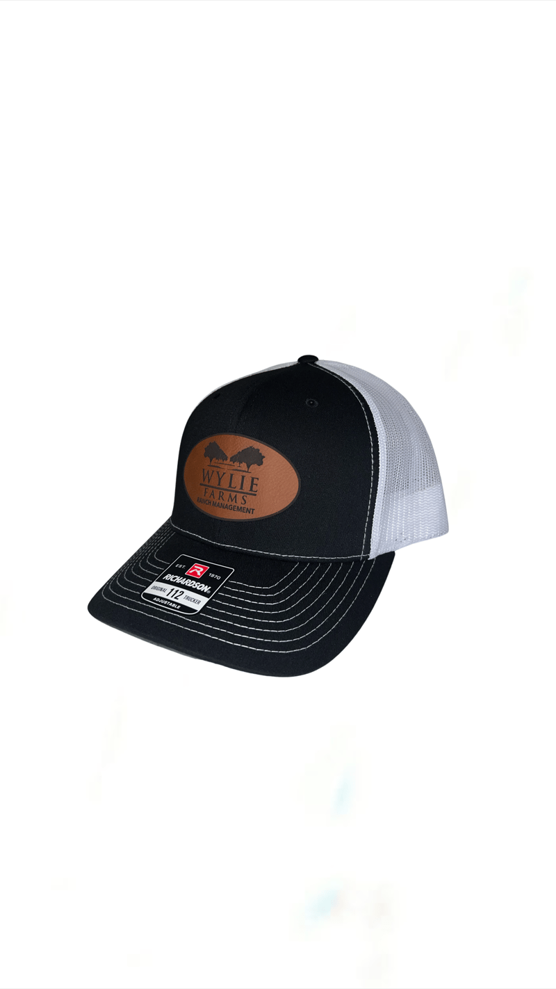 Leather Patch Hat - Black/White