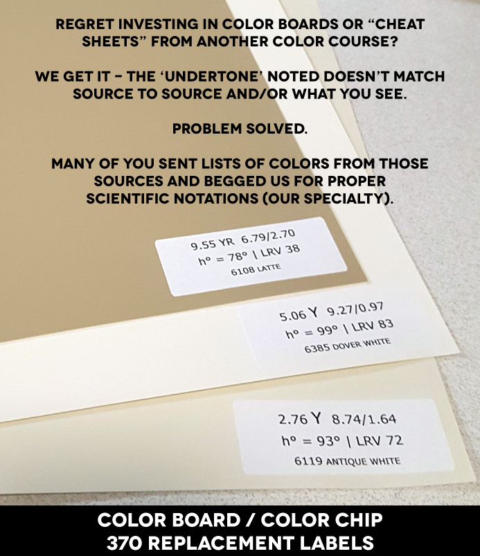 Are the Undertones Wrong? Color Notation Labels for Paint Sample Board ...
