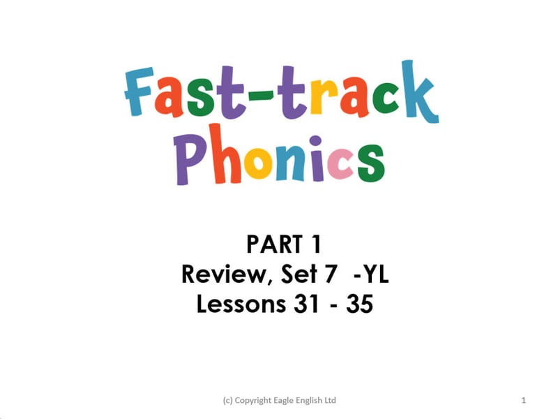 Fast-track Phonics PART 1 Set 7 (ai oa ie ee or)