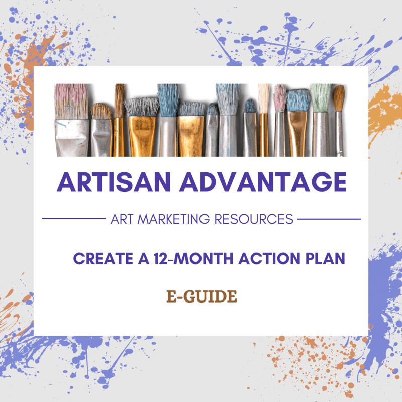 graphic for a digital guide that teaches artists to create a 12-month action plan 