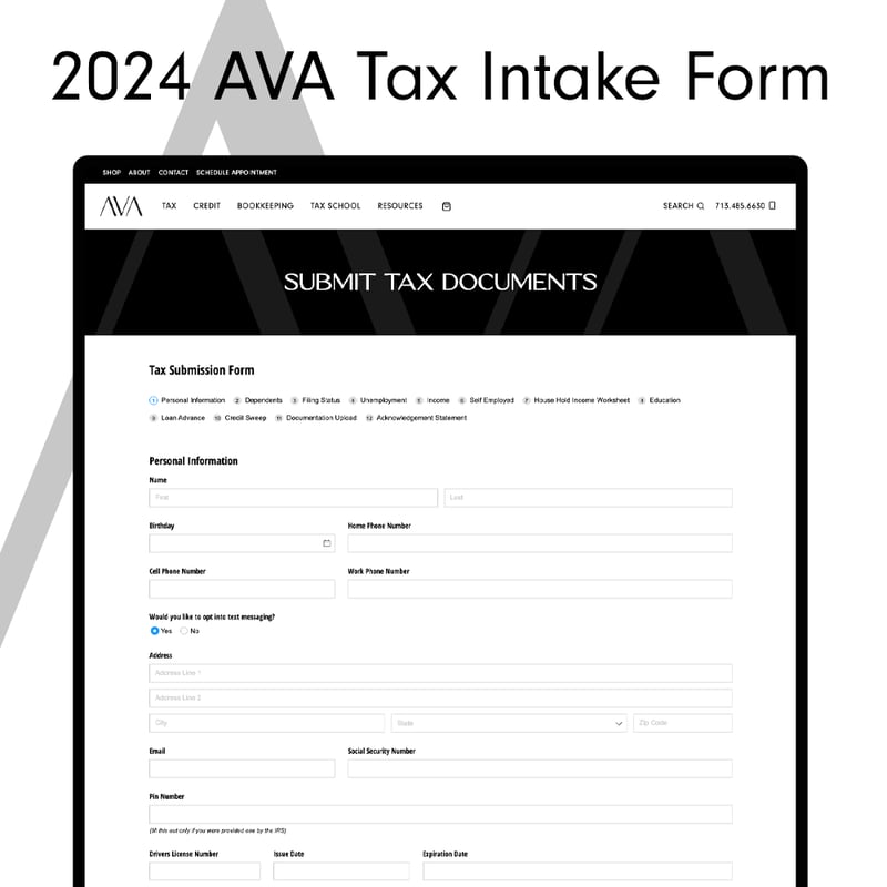 2024 AVA Tax Intake Form