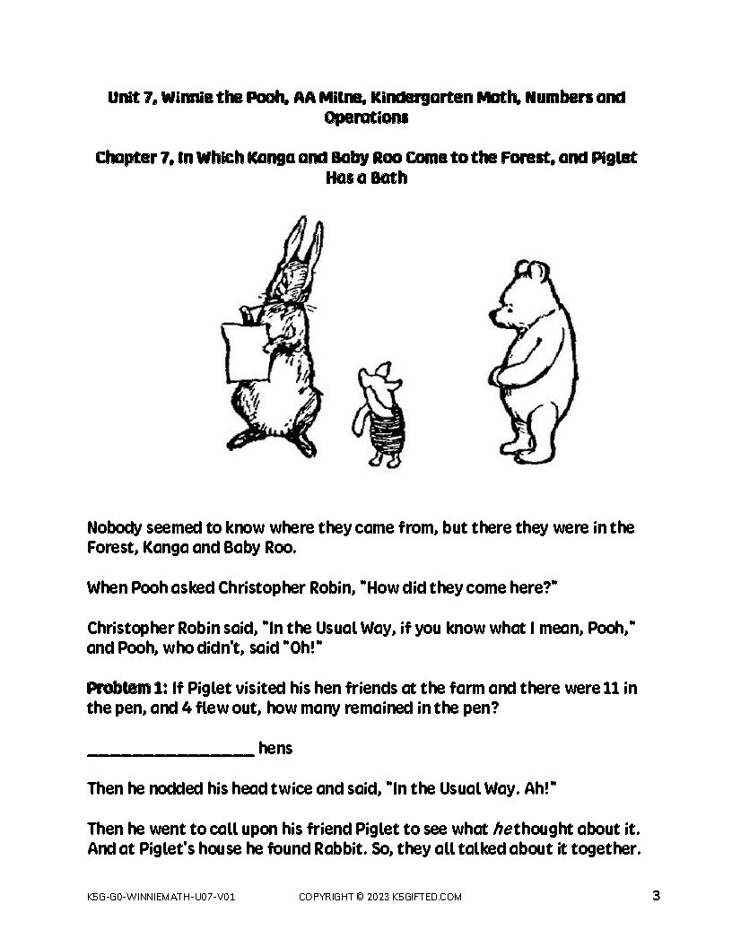 Winnie The Pooh Math For Kindergarten – Unit 7 thumbnail