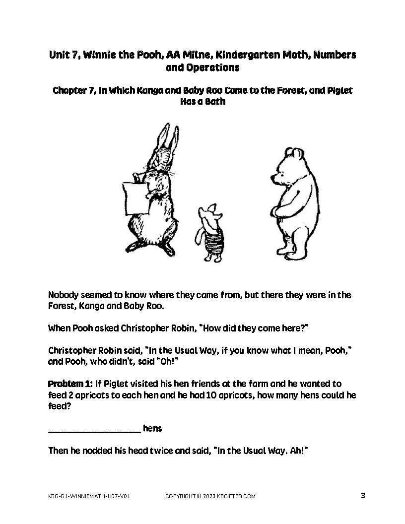 Winnie The Pooh Math For 1st Grade – Unit 7 thumbnail