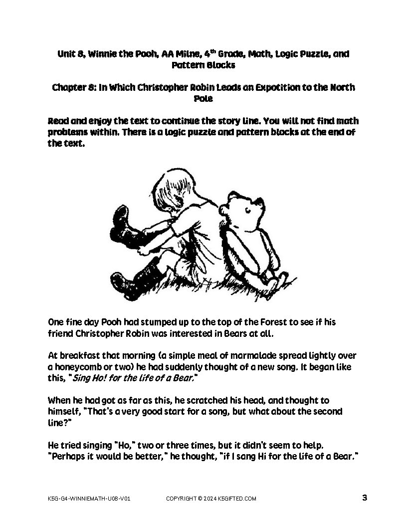 Winnie the Pooh Math for 4th Grade – Unit 8 thumbnail