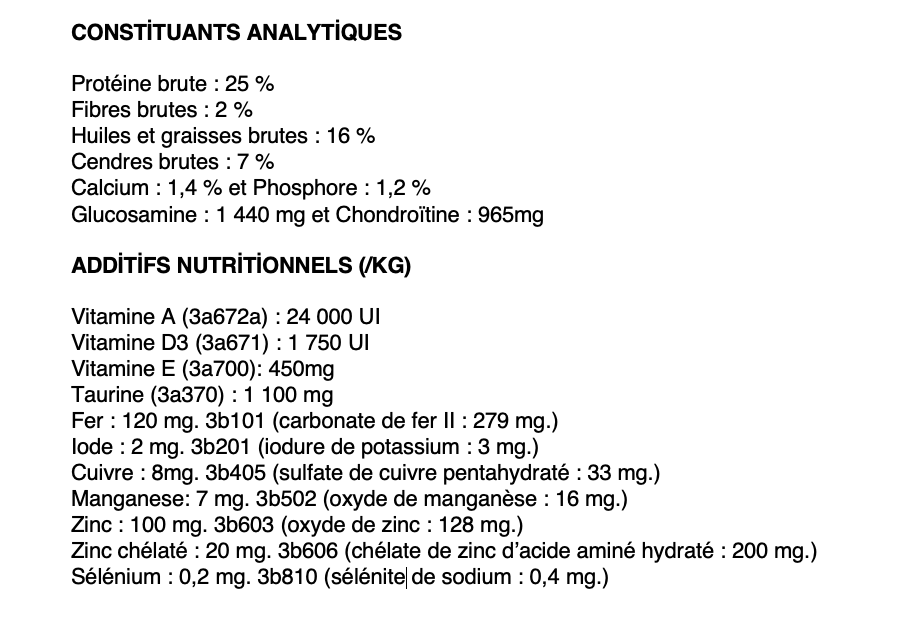 constituants grain free agneau