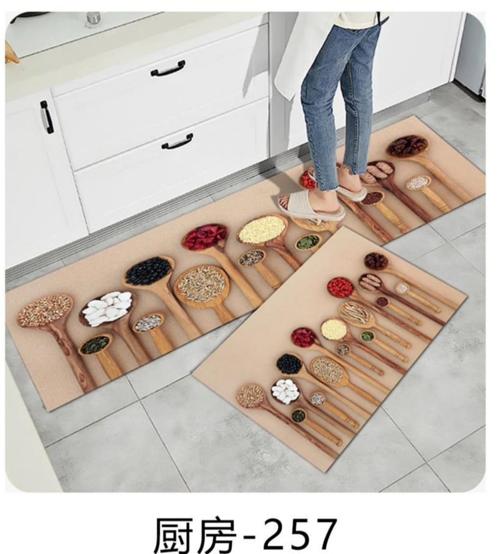 Smart 2 pcs kitchen mat set