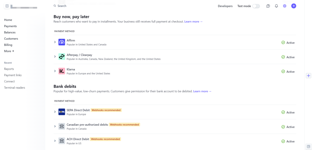 How to Enable Bank Transfer, Klarna, Clearpay, and More On Your SureCart Store Stripe payment options