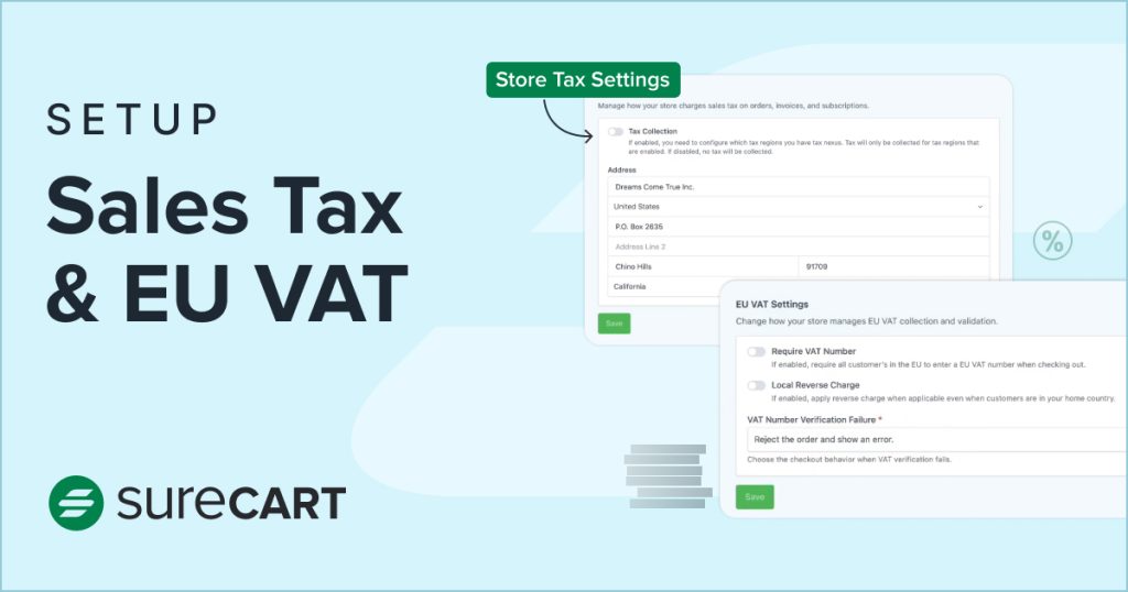 How to set up sales tax and EU VAT in SureCart the easy way