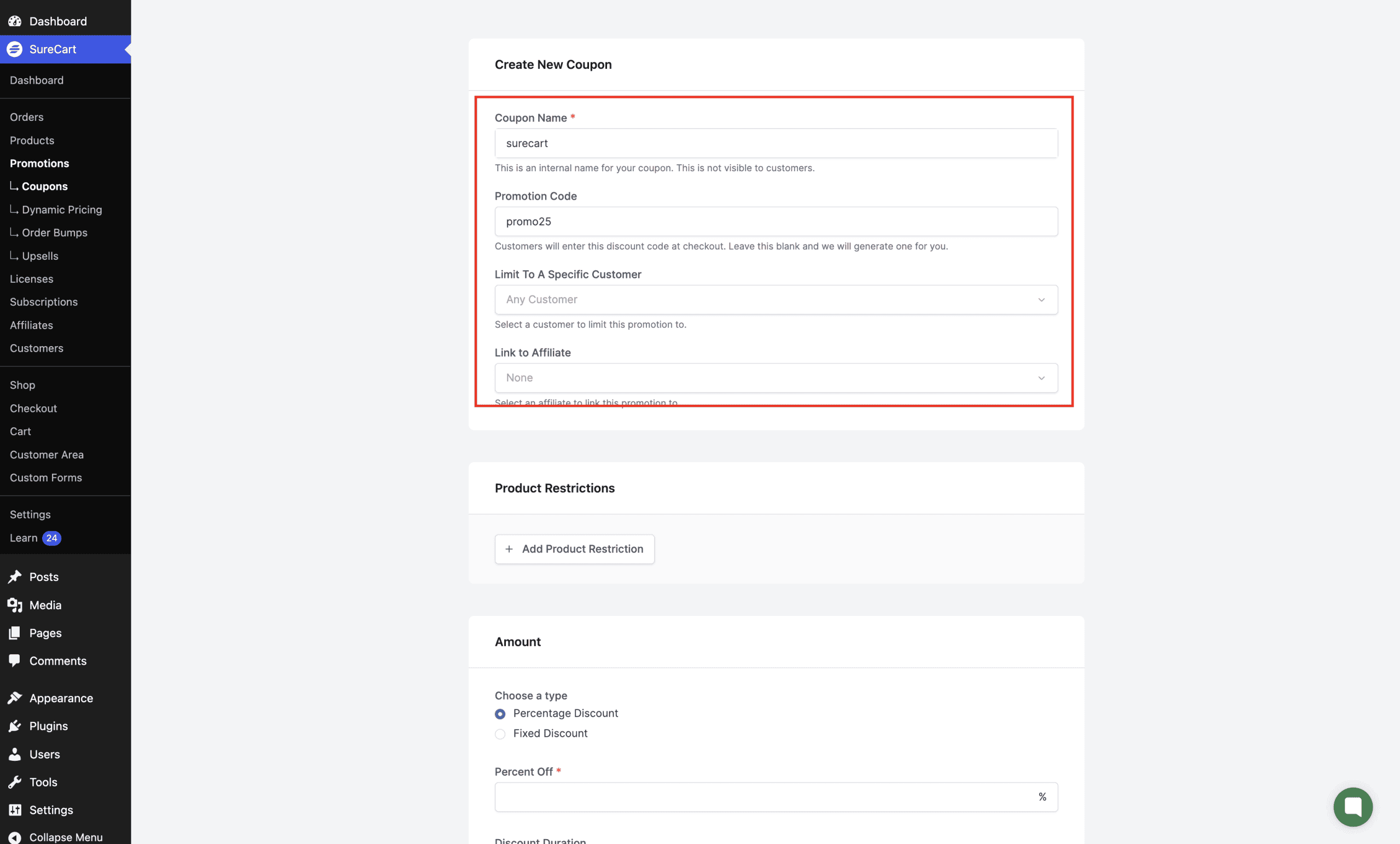 How To Create Coupons In SureCart image