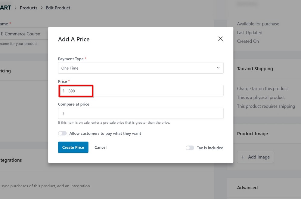 30- add price and payment method in surecart