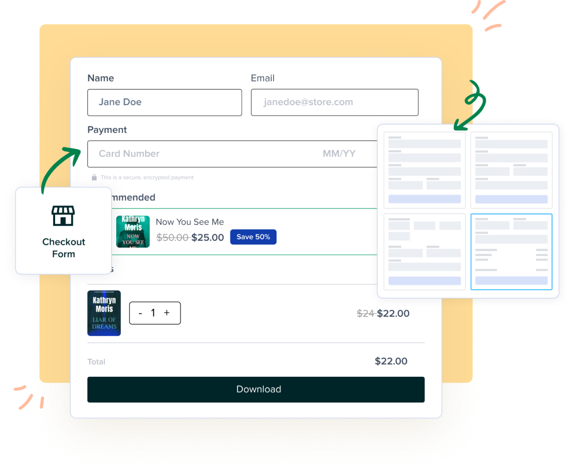 Digital Downloadable Products Create Custom Checkout Forms