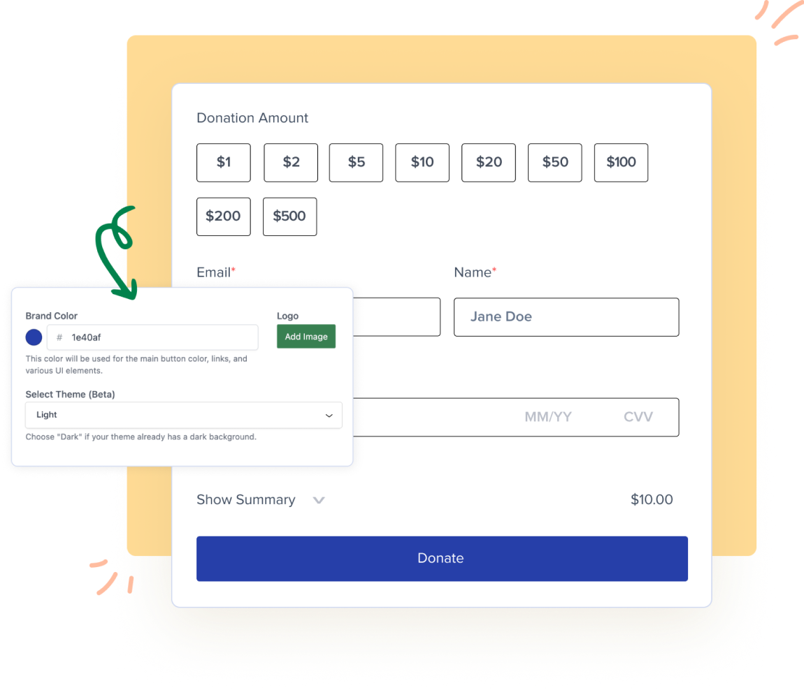Donations Easily Build Custom Donation Checkouts