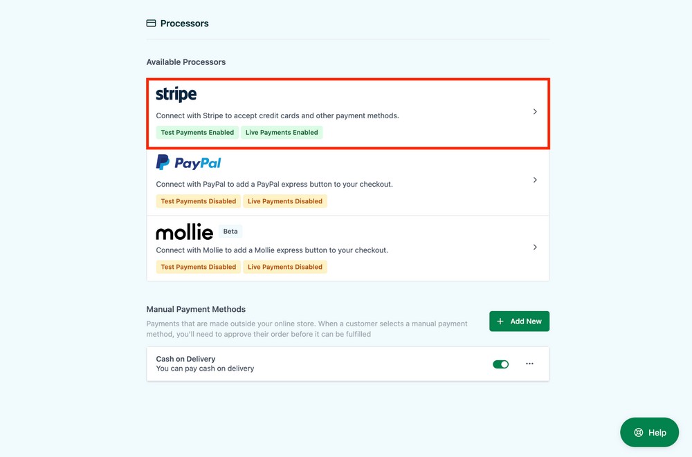 surecart plugin interface stripe payment enabled