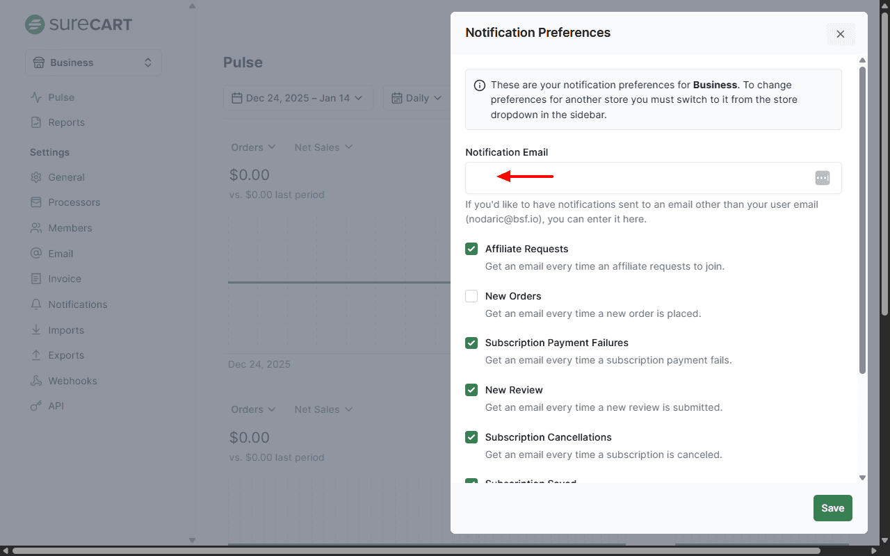 How to Manage Store Owner's Notifications on SureCart Image 148