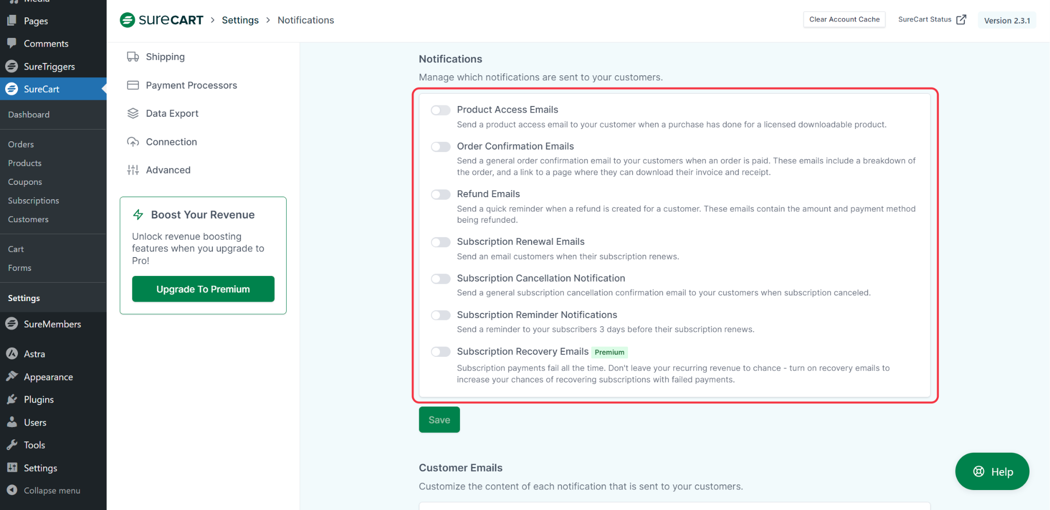 How to Manage Customer Email Notifications SureCart Email Notifications