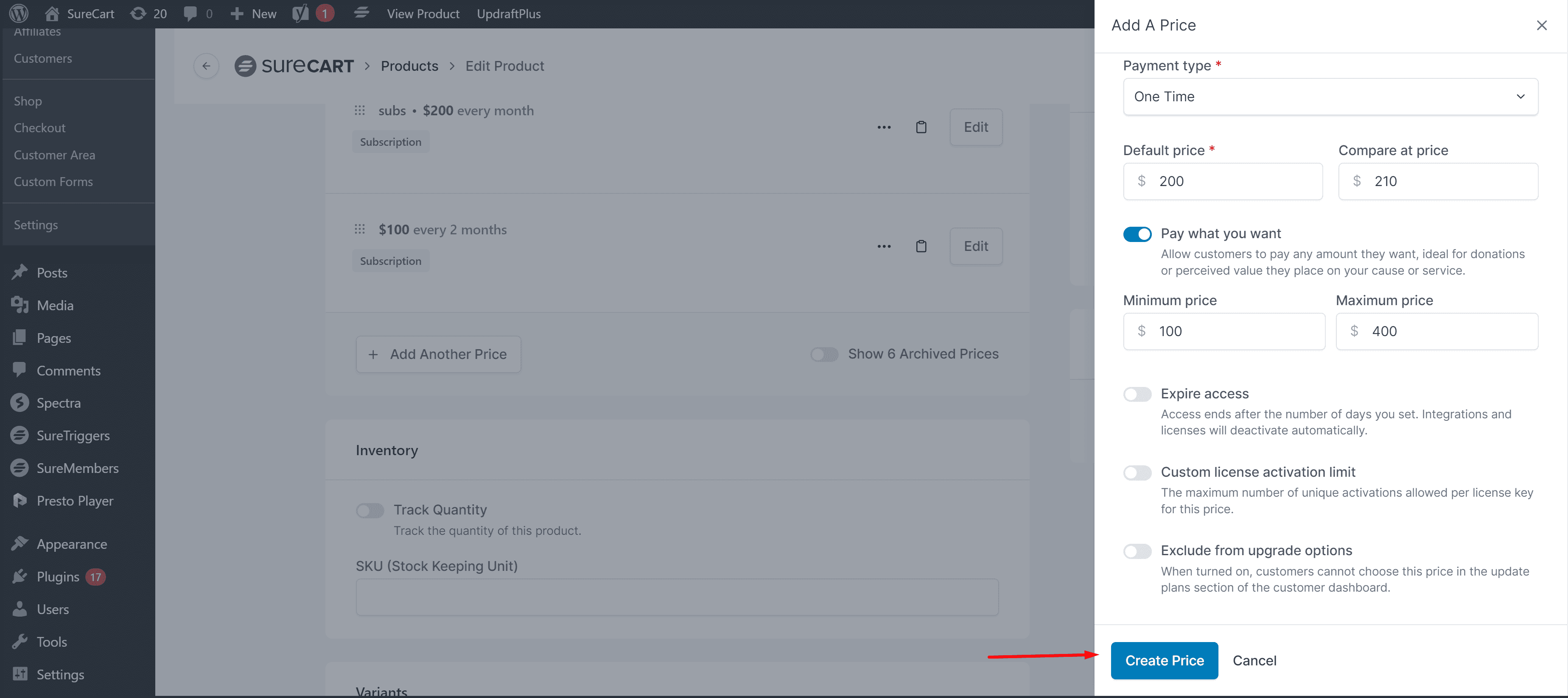 How to Set Up One Time Payment Type in SureCart Image 191