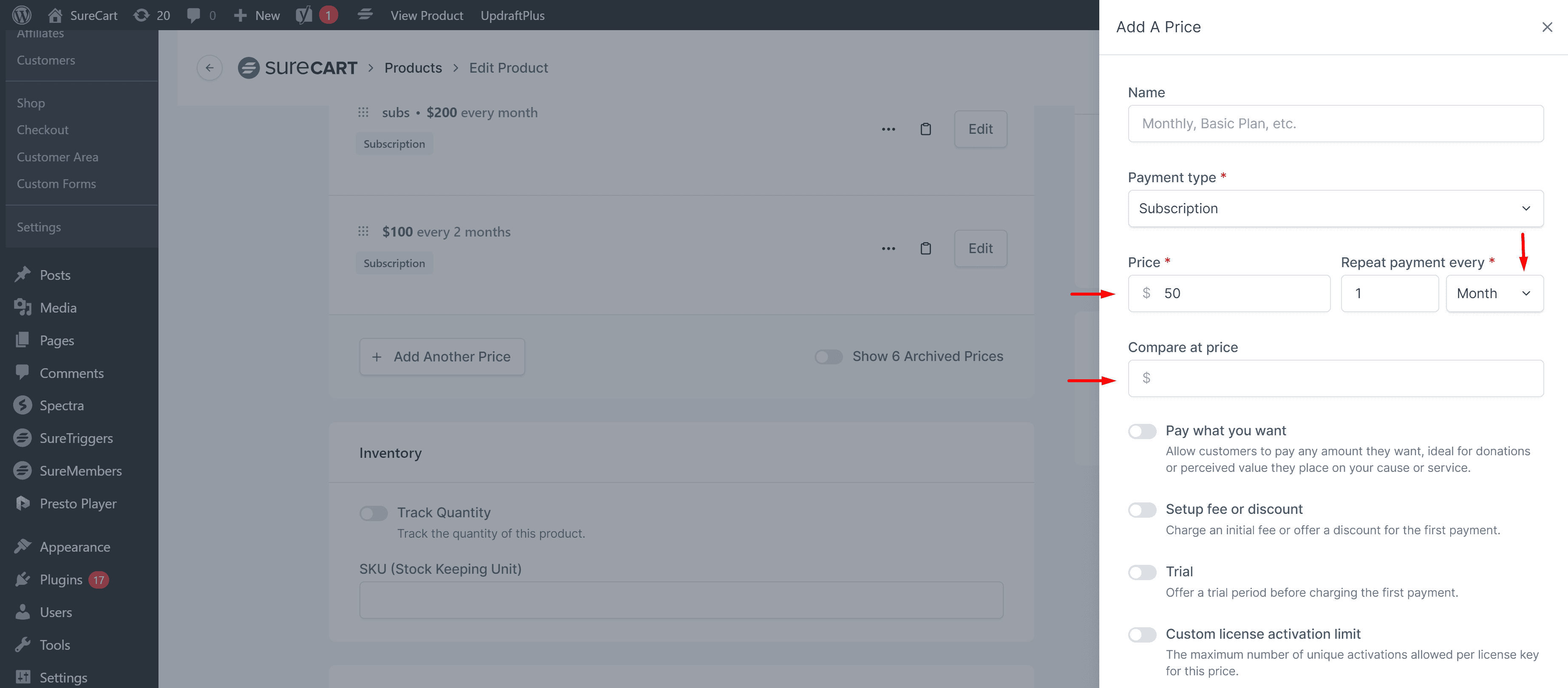 How to Set Up Subscription Plans with Trials in SureCart Image 193
