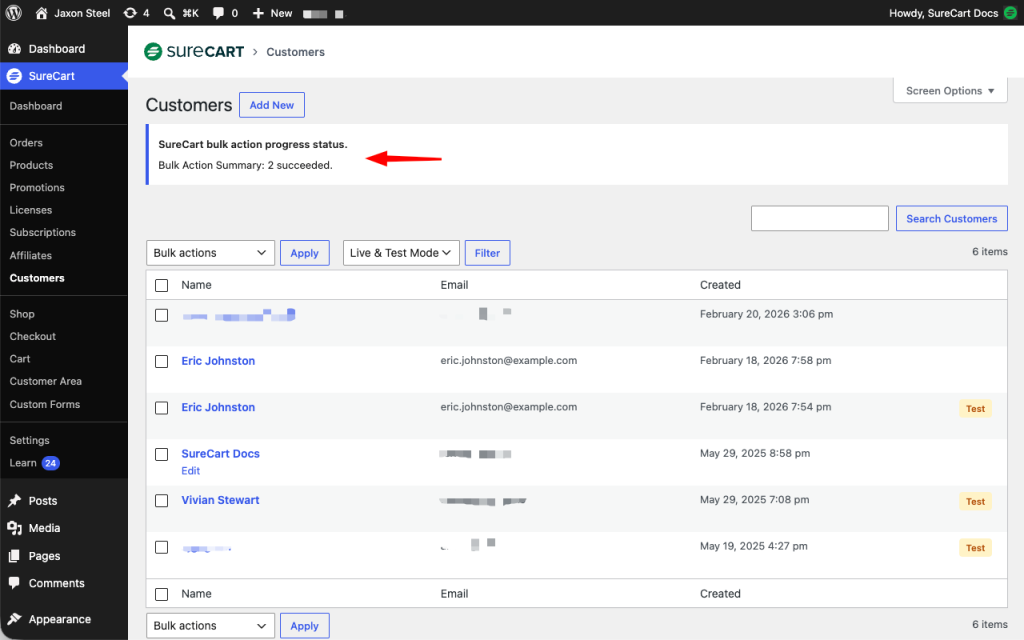 How to Delete a Customer in SureCart Image 266 1024x640