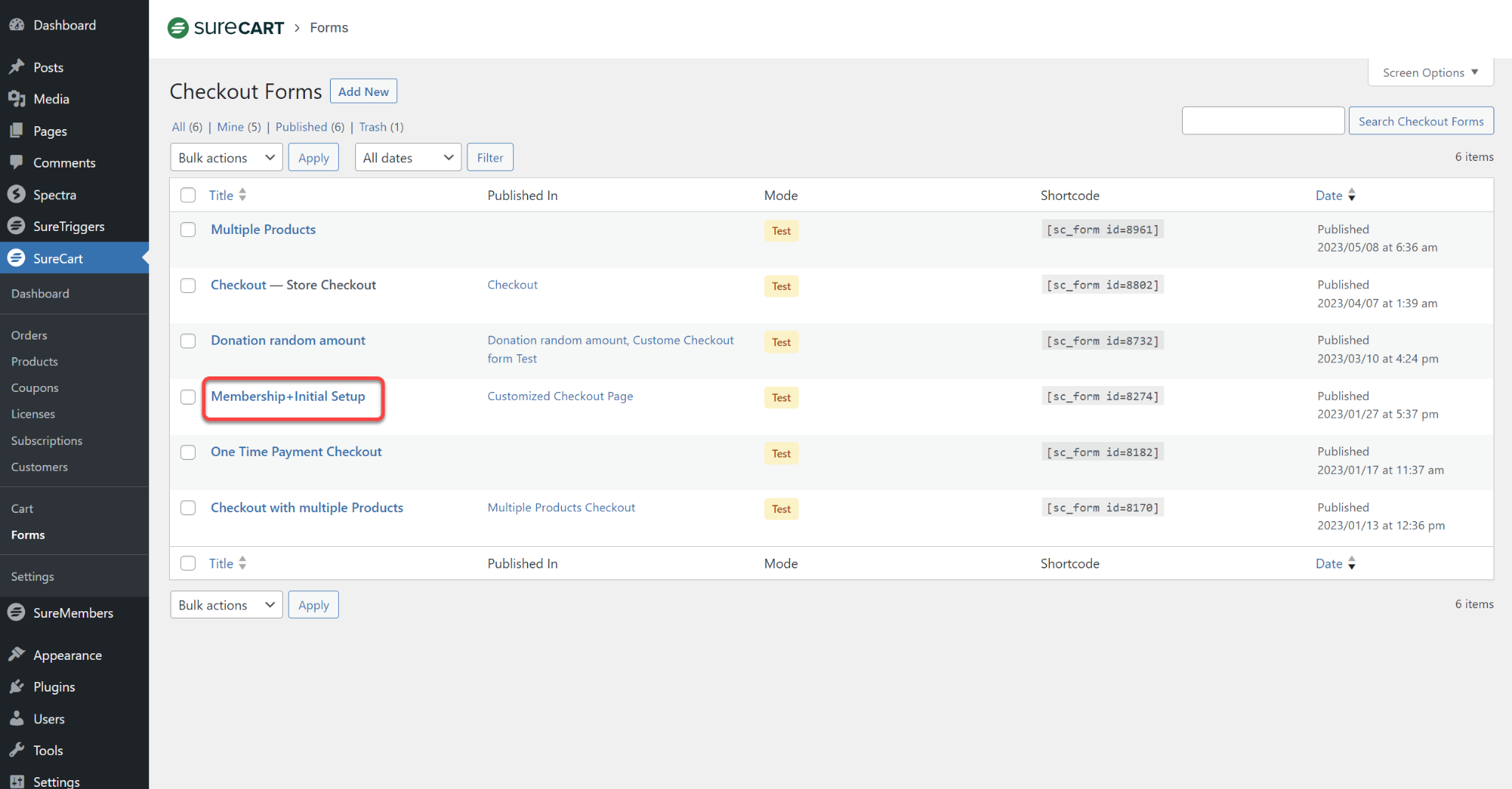 How to Enable/Disable Specific Processors For a Form SureCart Choose a Form