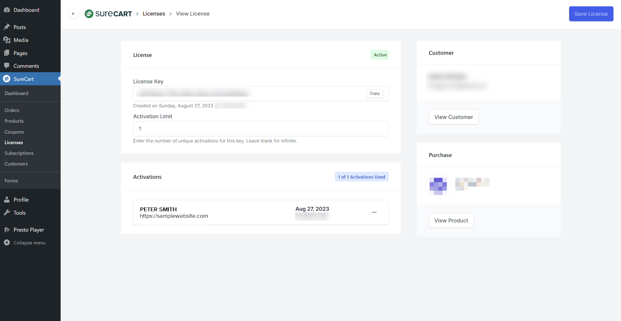 How Licenses Work in SureCart SureCart Customer License