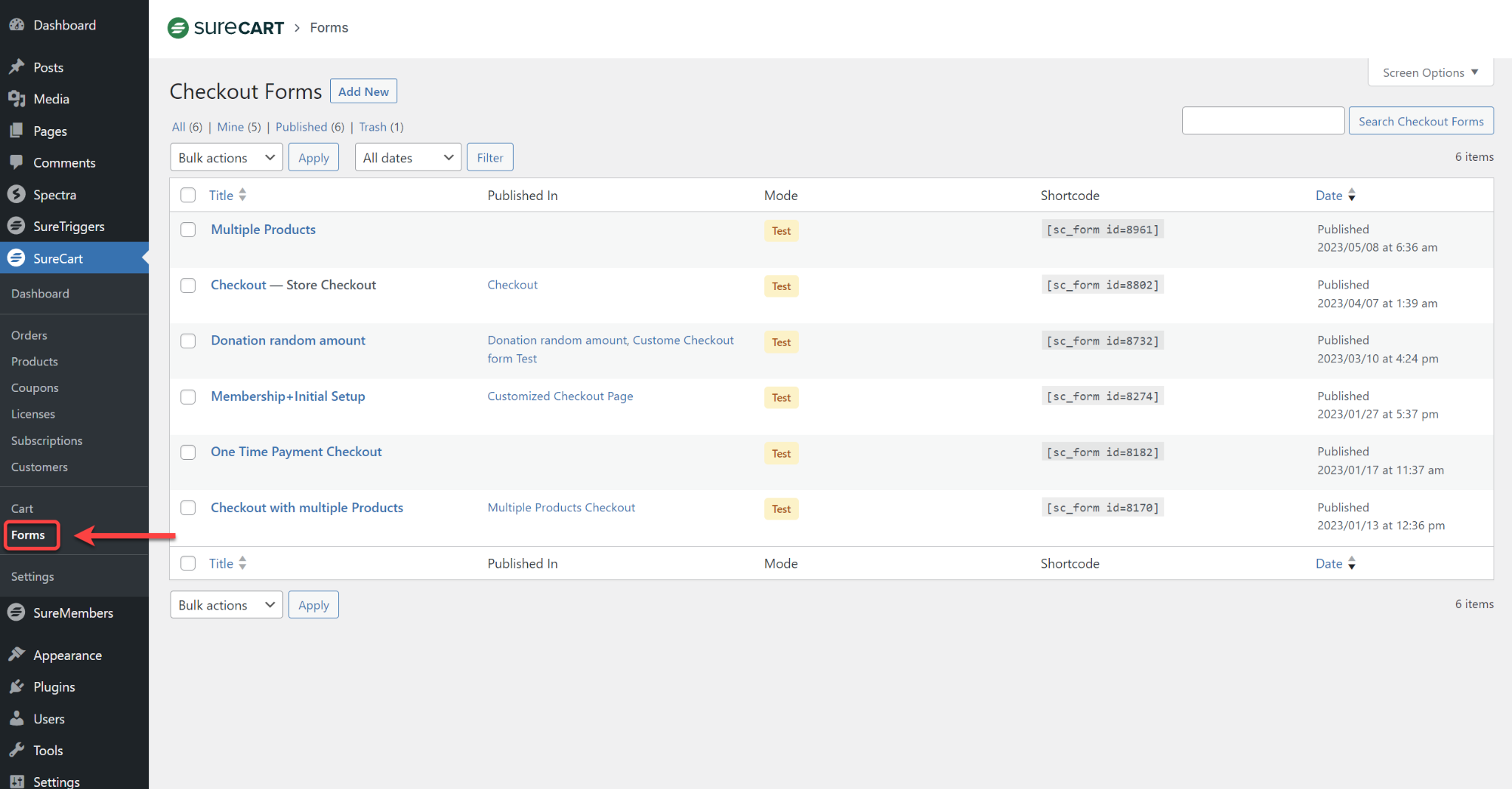 How to Enable/Disable Specific Processors For a Form SureCart Forms