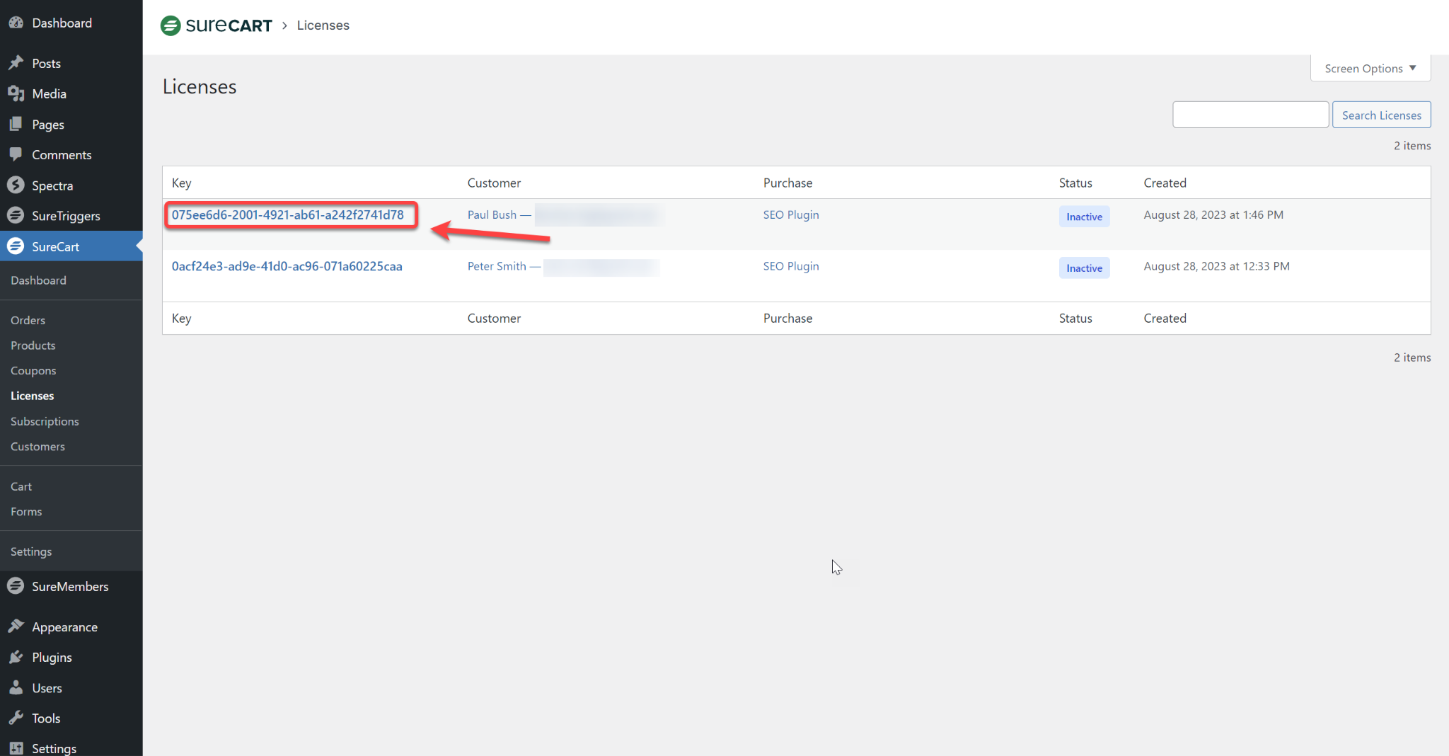 How Licenses Work in SureCart SureCart Manage customers licenses