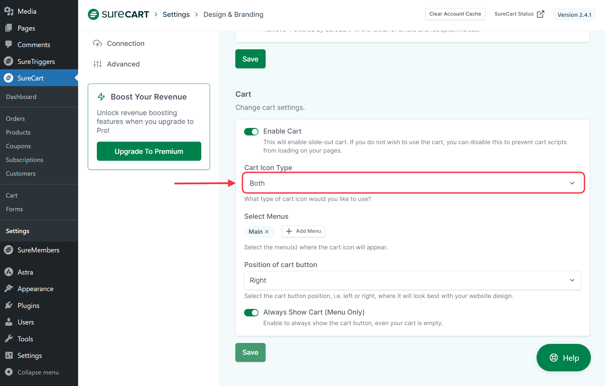 How to Enable & Disable Slide-out Cart SureCart Slide Out Cart Both Floating Icon & Menu
