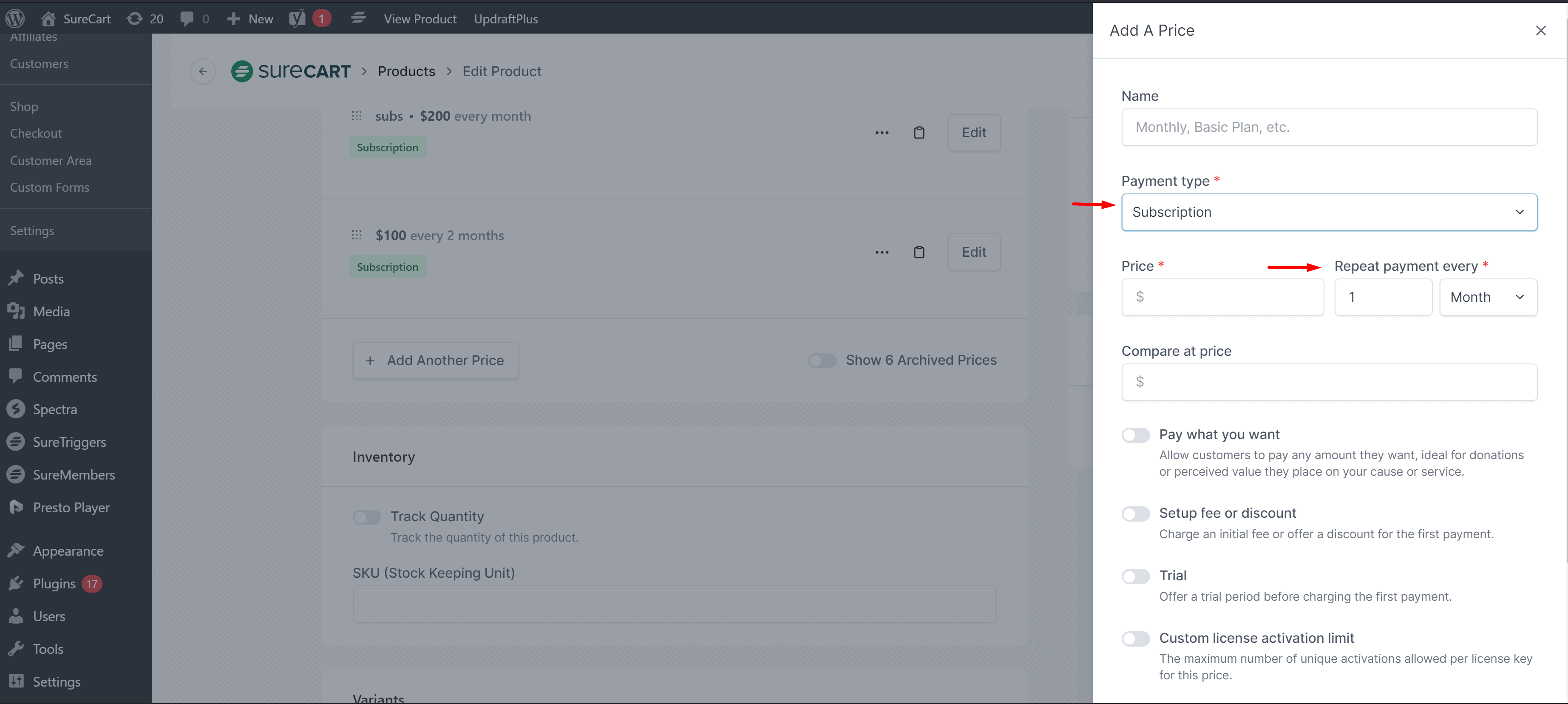 How to Set Up Subscription Payment Type in SureCart Image 68
