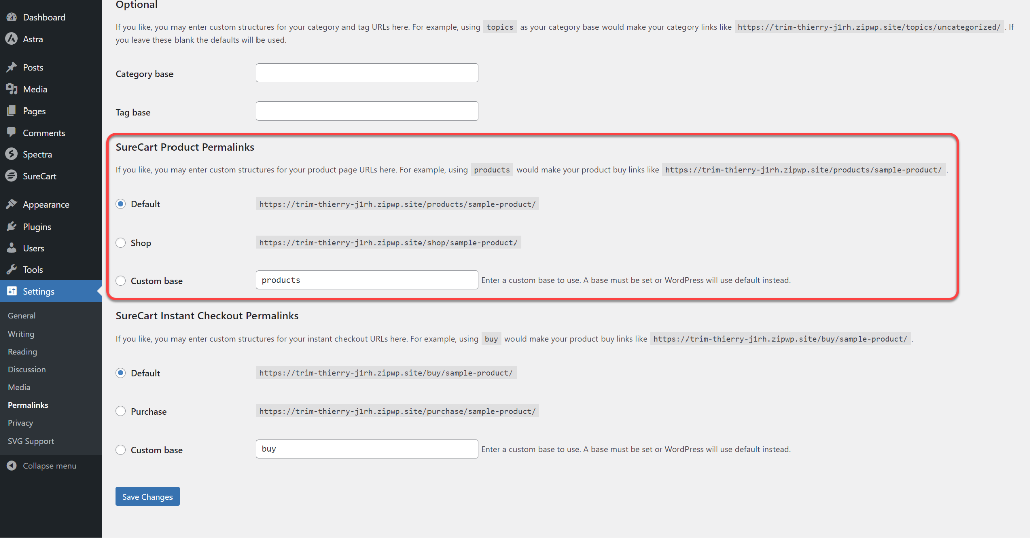 How to Change the Permalinks & URL Slug for SureCart Product & Instant Checkout Page Settings SureCart Product Permalinks