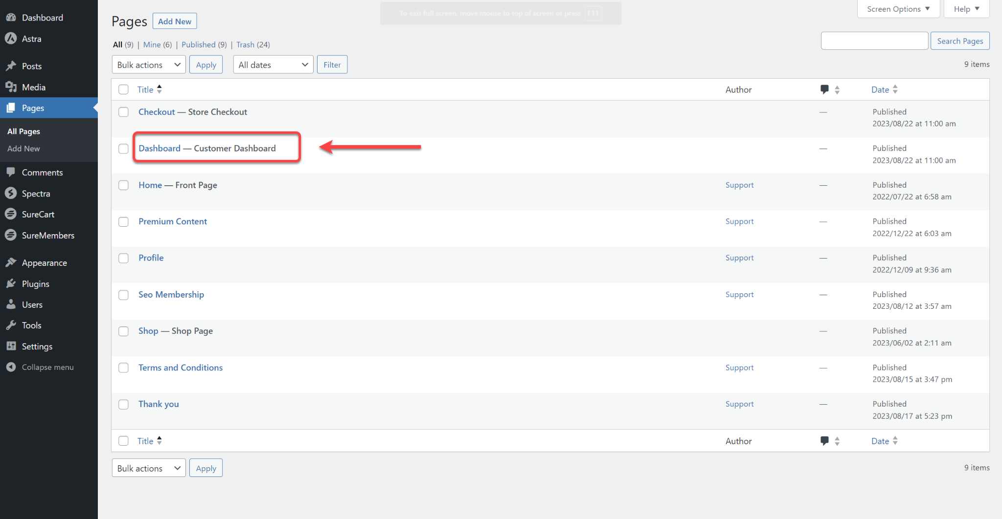 How Can Customers Access the Dashboard SureCart Dashboard Page