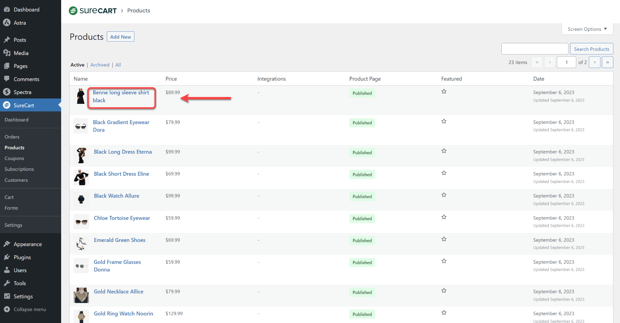 How to Change the Permalinks & URL Slug for SureCart Product & Instant Checkout Page SureCart Product list