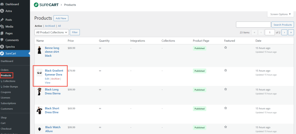 Product Pages Guide Select single product